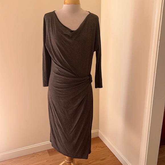 Maxmara SZ 46/ L grey cowl dress.